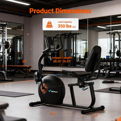 Recumbent Exercise Bike with Full-Body Workout and Smart Features Description: