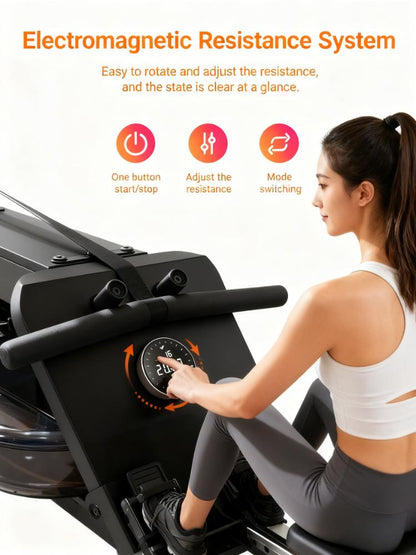 Hydromagnetic Resistance Rowing Machine with Smart Features