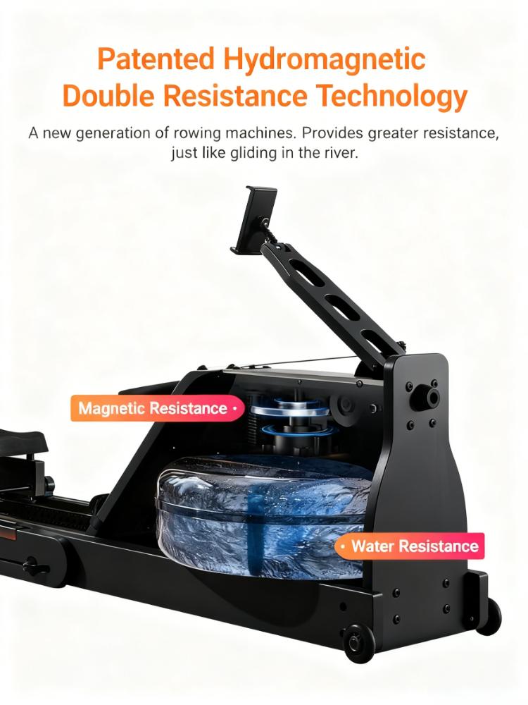 Hydromagnetic Resistance Rowing Machine with Smart Features