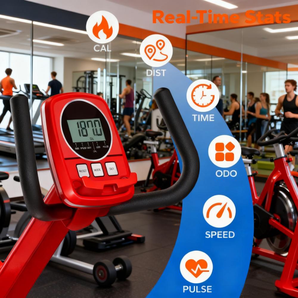 Recumbent Exercise Bike with Ergonomic Design and Smart Features