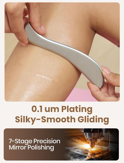 Stainless Steel Gua Sha Body Tool, Metal Muscle Scraper Tool for Physical Therapy, Fascia Massage Tools for Pain Relief Deep Tissue, IASTM for Self Care Routine