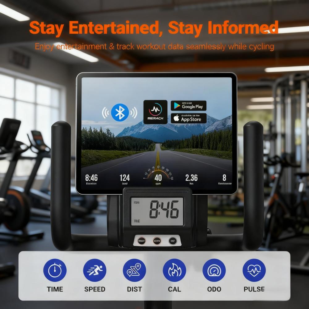 Recumbent Exercise Bike with Full-Body Workout and Smart Features Description: