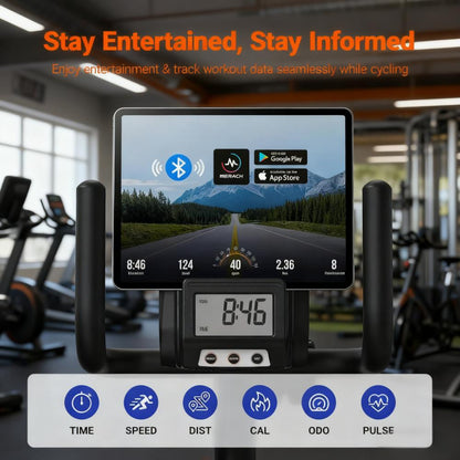 Recumbent Exercise Bike with Full-Body Workout and Smart Features Description: