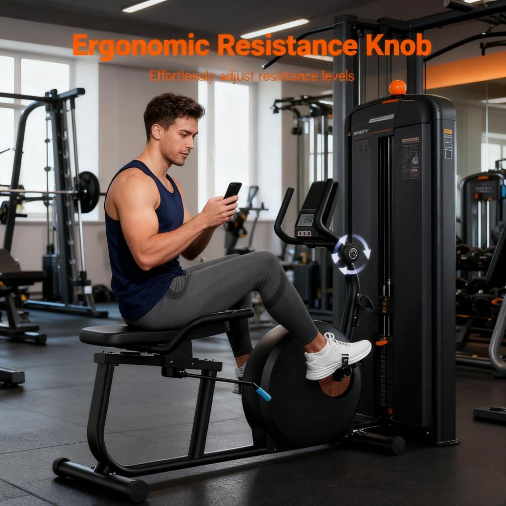 Recumbent Exercise Bike with Full-Body Workout and Smart Features Description: