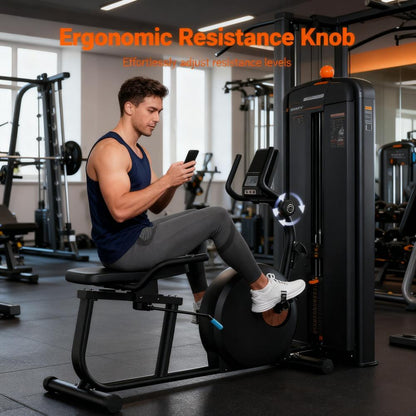 Recumbent Exercise Bike with Full-Body Workout and Smart Features Description: